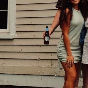Green garage dress